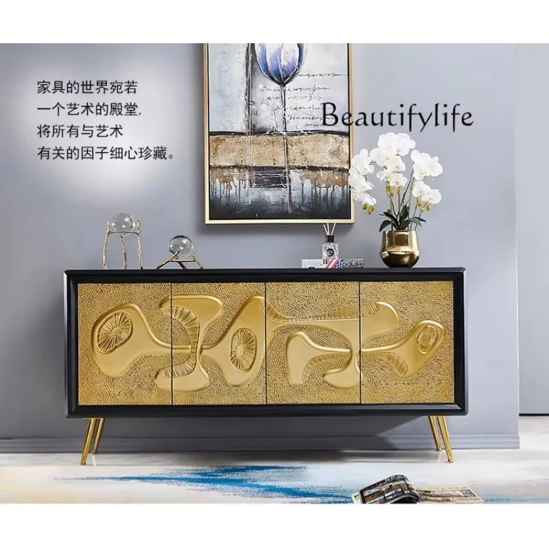 R American Porch Cabinet Multi-functional Dining Side Cabinet Living Room Decorative Cabinet Neoclassical Three-dimensional