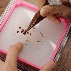 Cookie Stencil Magnetic Stencil Frame Cake Cookie Stencil Painting Auxiliary Accessory Pastry Tools