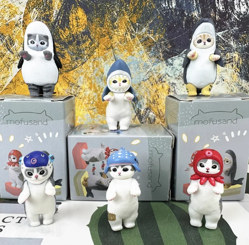 스팟 모푸산드 귀여운 백상어 고양이 인형 모델 수제 오카 크로스드레싱 고양이 소녀 자동차 데스크탑 장식 서프라이즈 선물