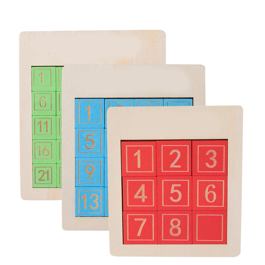 3 قطعة أرقام خشبية انزلاق أداة تحفيز الدماغ لعبة تعليمية لتطوير التنسيق بين اليد والعين