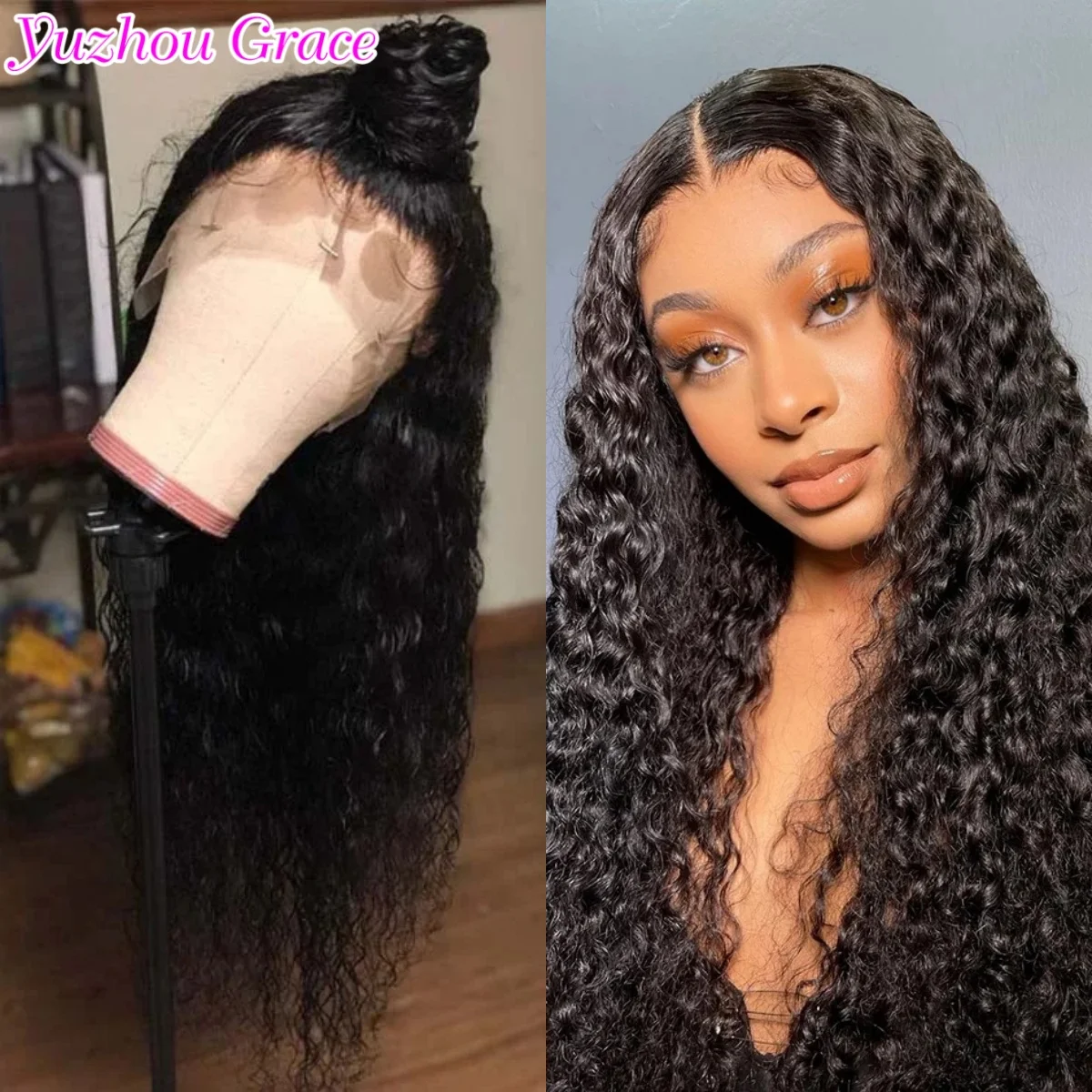 

13x4 HD Lace Front Wig Human Hair Brazilian Virgin Water Wave Wig Pre Plucked Lace Wigs 7A Grade