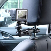 Vehicle Car Headrest Camera Mount Holder for POV Articulated Action Cam Support Cradle Bracket in Car for Gopro Insta360