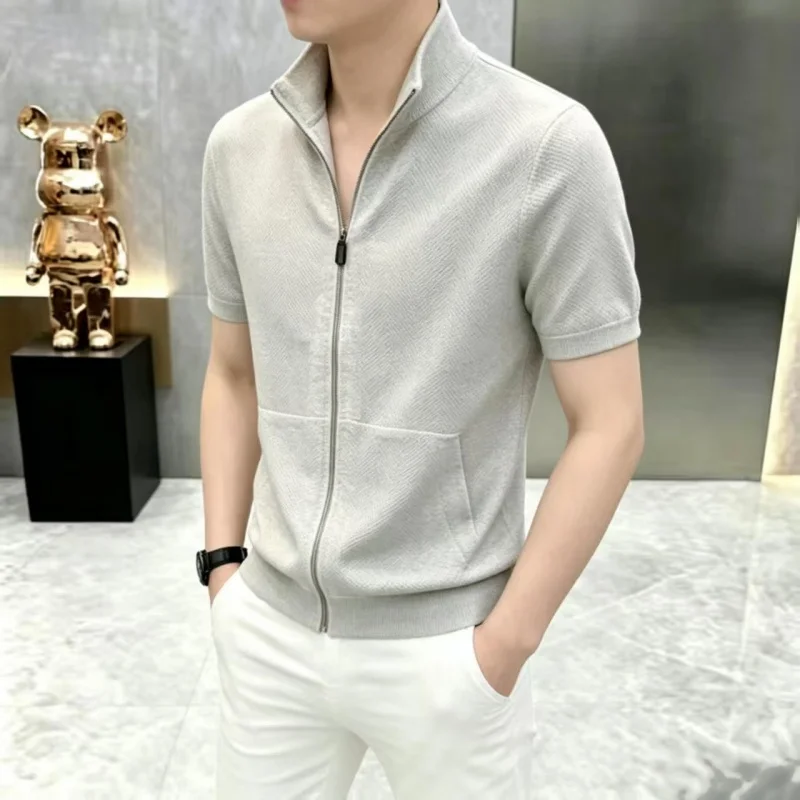 2026 Summer New Style Men's Luxury Lightweight Breathable Old Money Style Short-Sleeved T-Shirt Casual Fashion Trend Versatile — купить у AliExpress WW