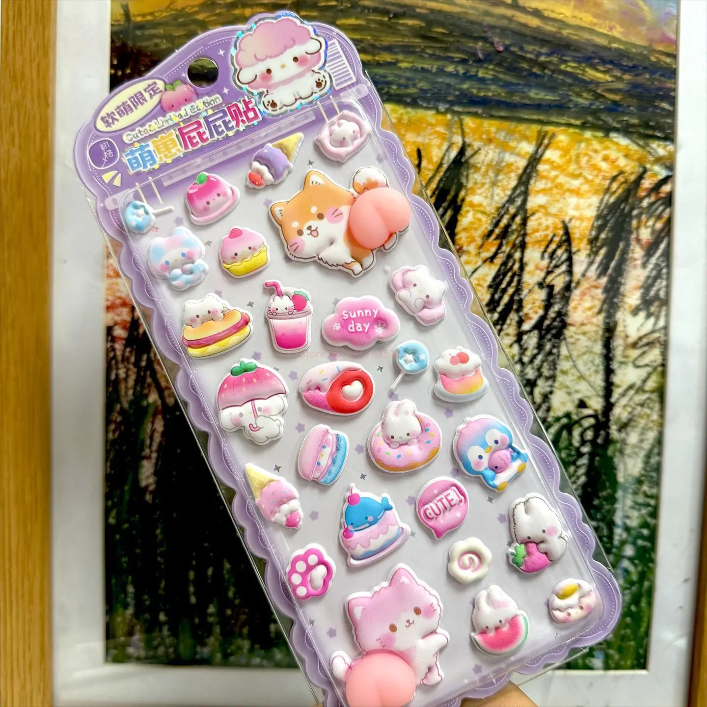 

3D - 2pcs Hot Kawaii Pet Butt Sticker Soft Pinched Happy Buttocks Sticker Decompression Bubble Sticker Phone Case Decor Stickers