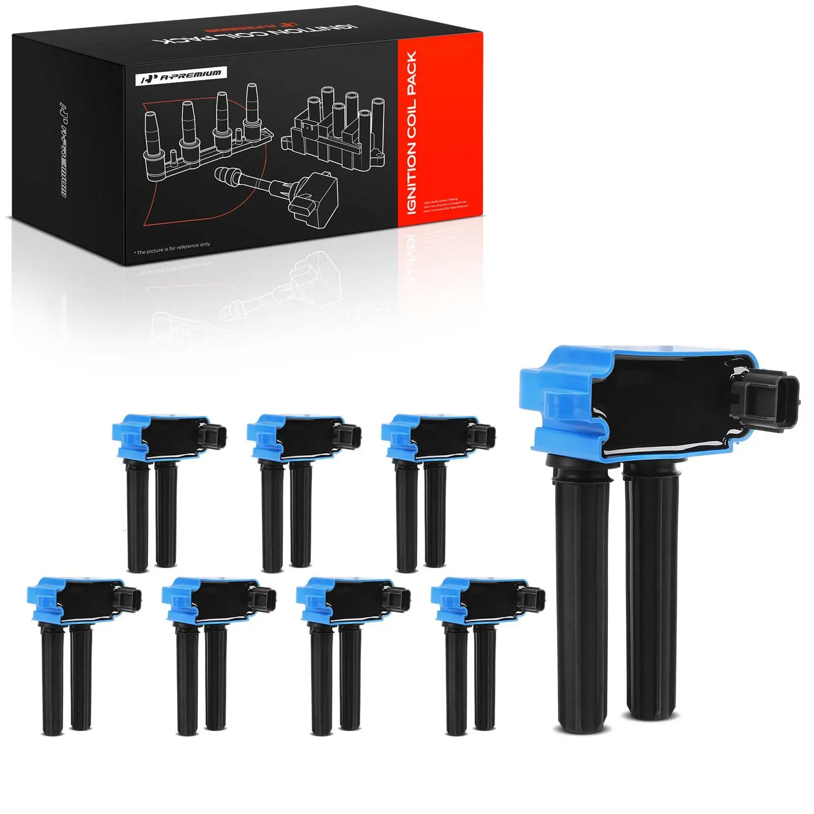 A-Premium 8pcs Blue Ignition Coils for Ram 1500 2500 11-24 3500 11-22 Jeep Grand Cherokee 06-24 Wrangler 21-23 Dodge Ram 1500