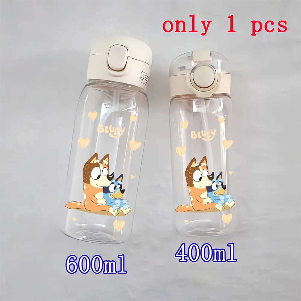 Large Capacity 400ml 600ml PC Safety Water Bottle Outdoor Portable Camping Travel Sports Water Cup Bingo Heeler Bandit Heeler