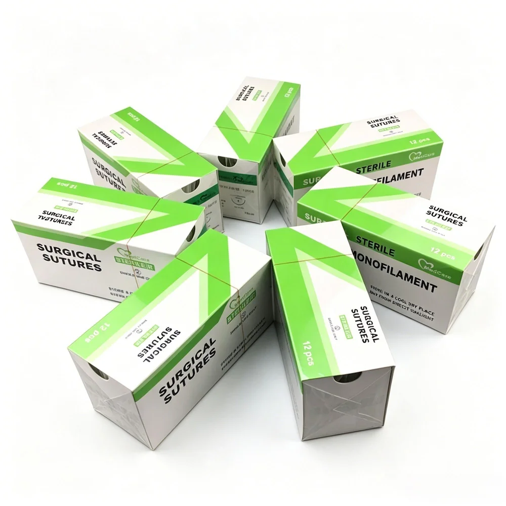 Medical-Grade Nylon Suture with Precision Steel Needle, High Tensile Strength for Dental Implant and Oral Surgery Use