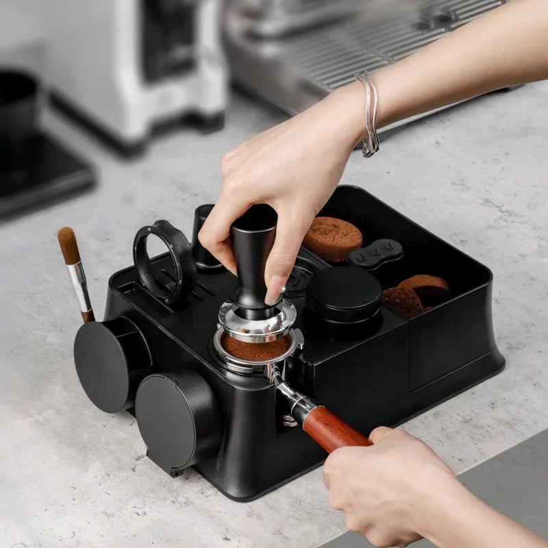 

Espresso Coffee Tamper Holder Multifunctional Non-Slip Coffee Tamping Station Universal Portafilter Organizer for Cafe Tools