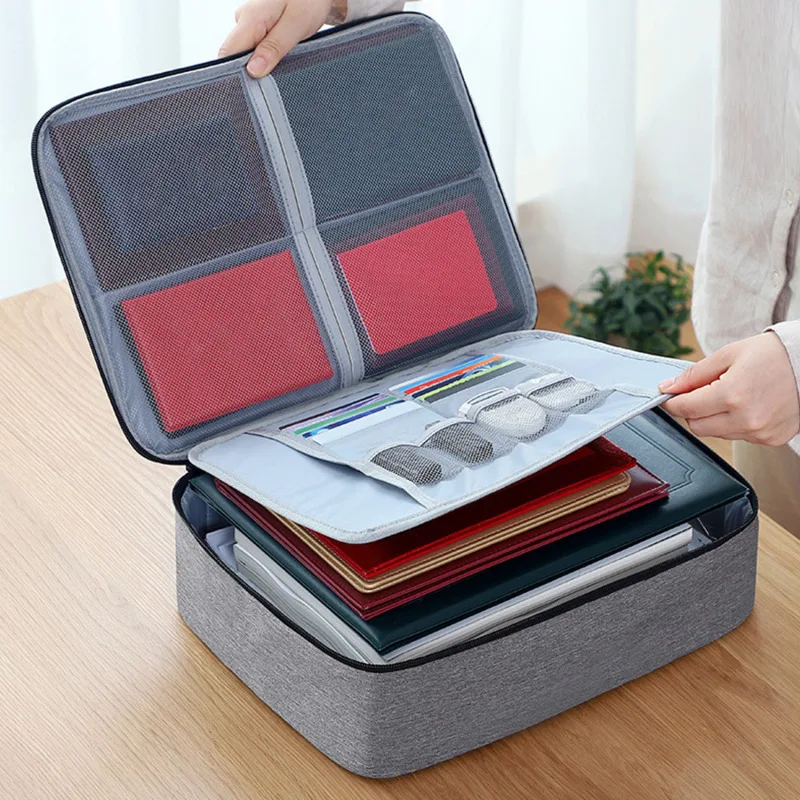 Document Storage Bag Large-capacity Multi-layer Bill Document Bag Passport Briefcase With Lock Multi-function Finishing Bag Box