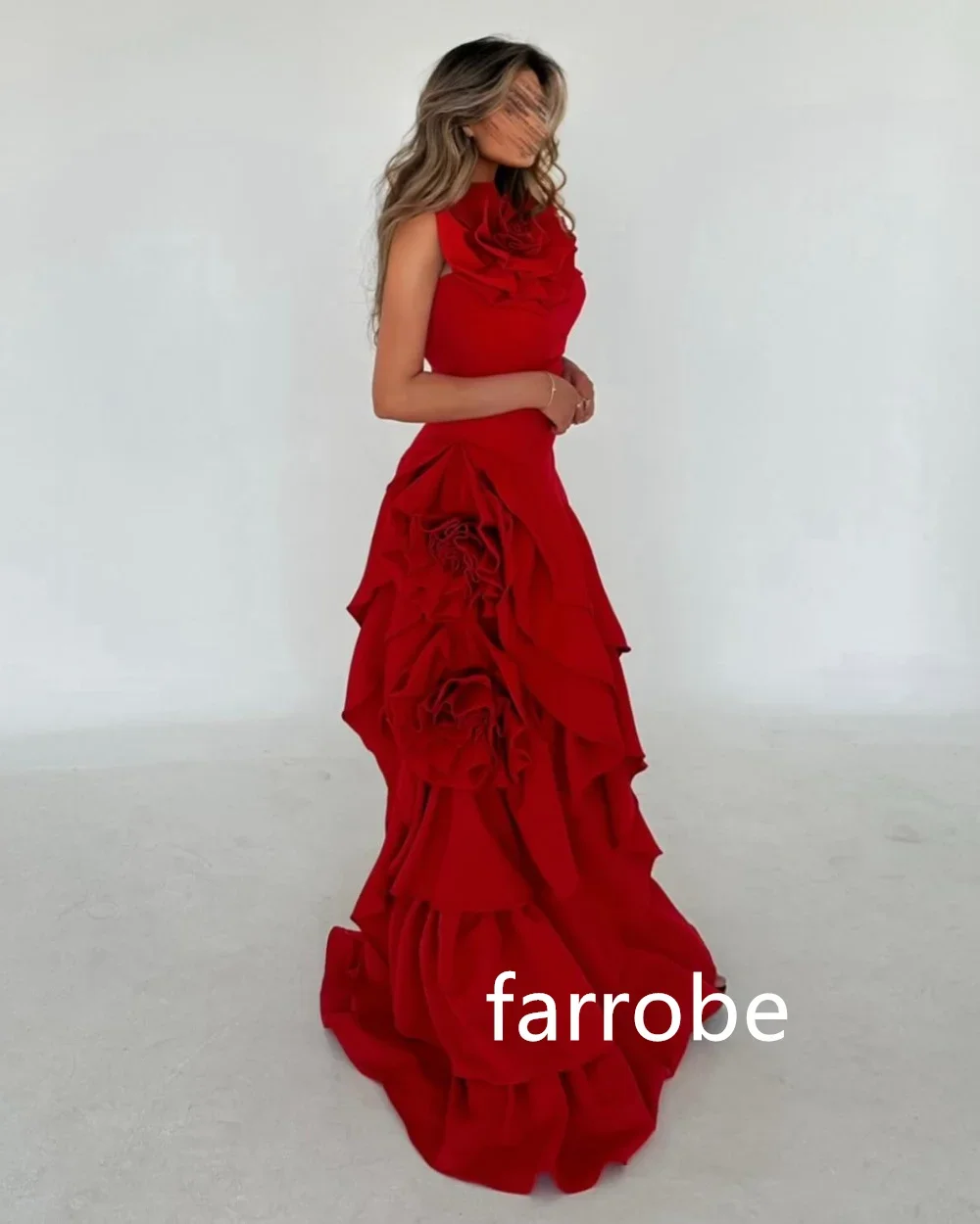 Customized Modern Style Jersey Pleat Flower A-line One-shoulder Long Dresses Cocktail Dresses Pastrol Unisex Chinese Style Forma