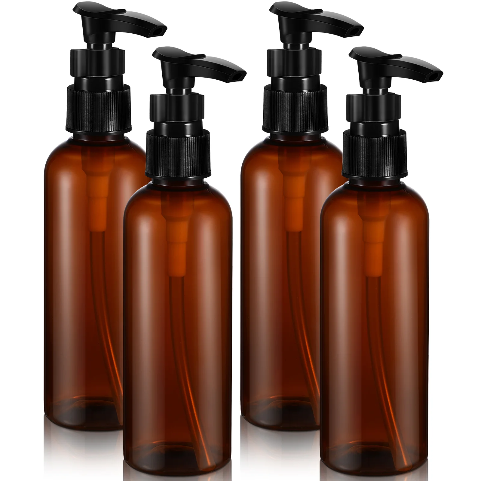 4 Pcs Dispenser Bottles Travel Pump Hand Lotion with Shampoo Refillable for Toiletries Liquid