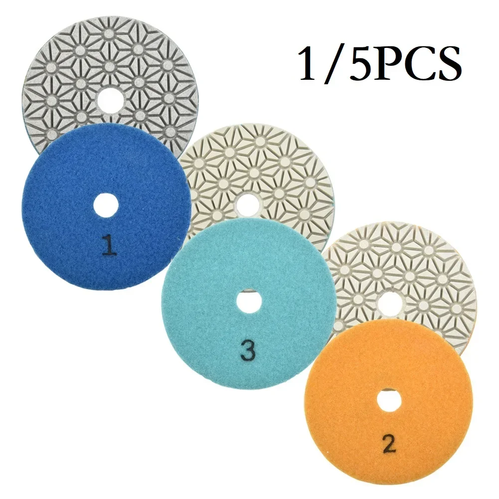 

1/5PCS 100mm Dry/wet 3 Step Emery Sand Polishing Pads Granite Polishing Tool Ceramic Stone Polisher Disc