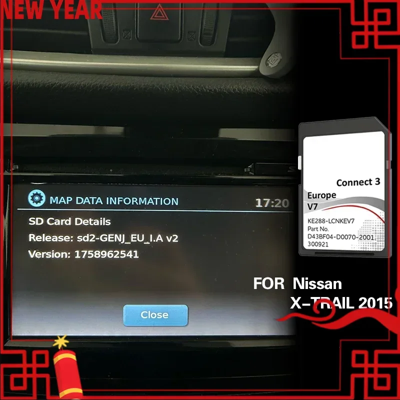 

for Nissan X-TRAIL 2015 Netherlands Slovenia MAP GPS Sat NAV 16GB Naving Card