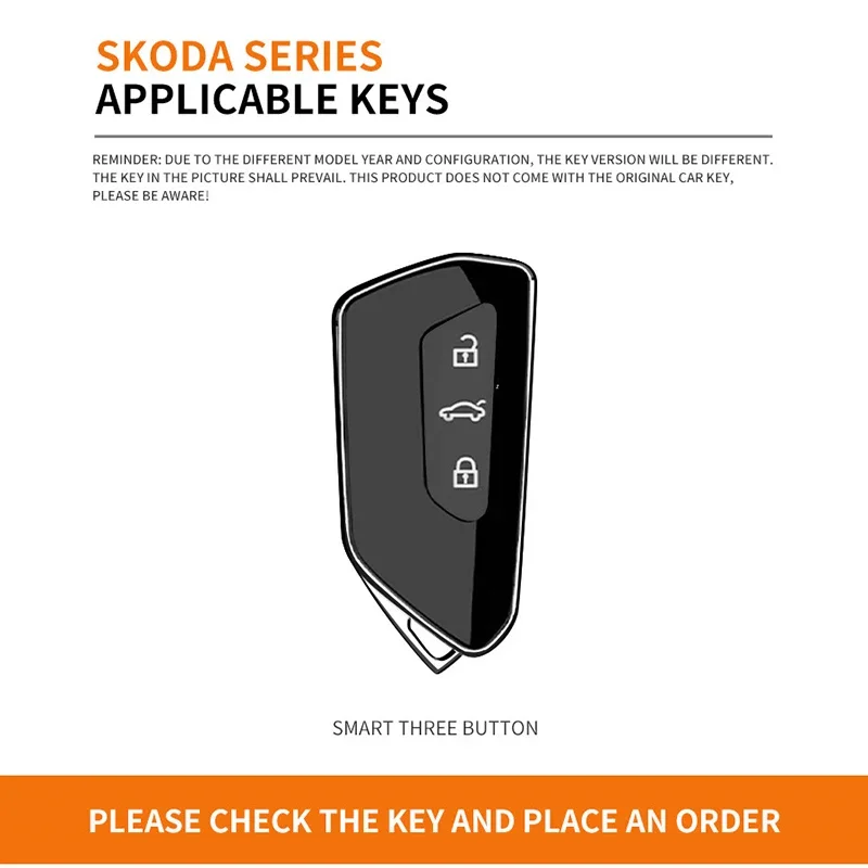 Suitable for Skoda VRS Zinc Alloy Car Key Case Octavia Kamiq Kodiaq Karoq RS Superb Fabia Rapid Favorit Car Key Case Accessories