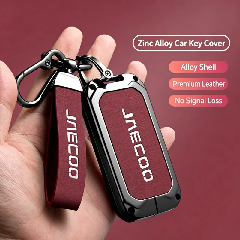 Car Key Case Cover Shell Holder Zinc Alloy Full Protector for Chery JAECOO J6 J7plus J8 2024 2025 2026 Car Keyless Accessories