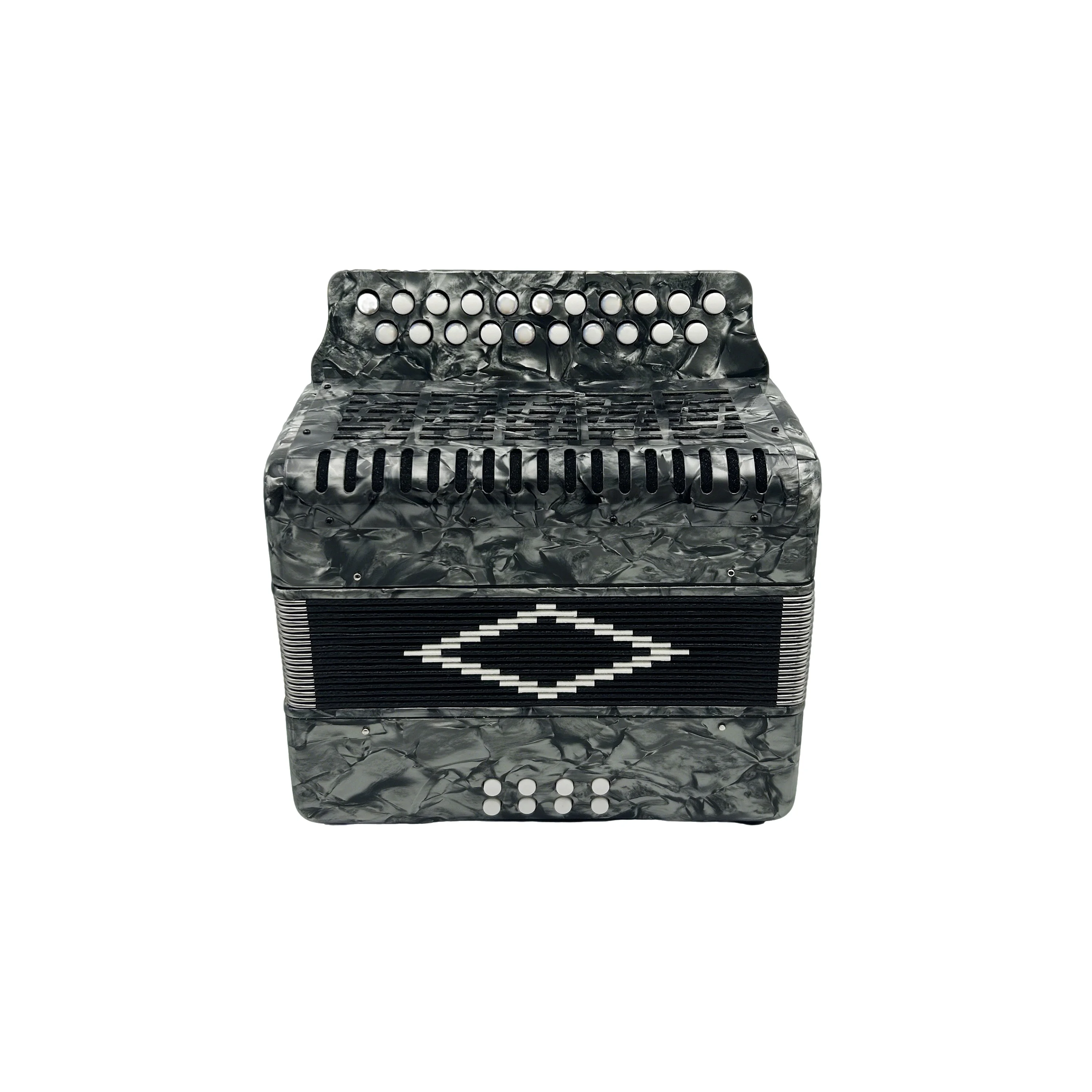 Профессиональный хроматический 21 кнопочный 8 басов портативный аккордеон серый целлулоидный инструмент JB2108 высокое качество