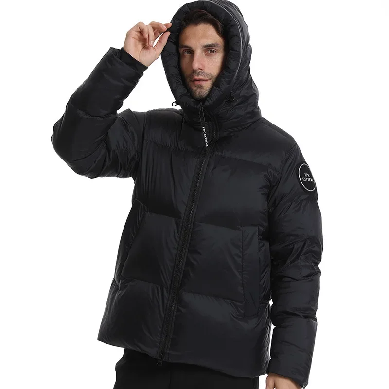 Big Goose Down Jacket Unisex New Thickened Warm Hooded Jacket Winter Cold Resistant Windproof Outdoor Down Coat Clothing