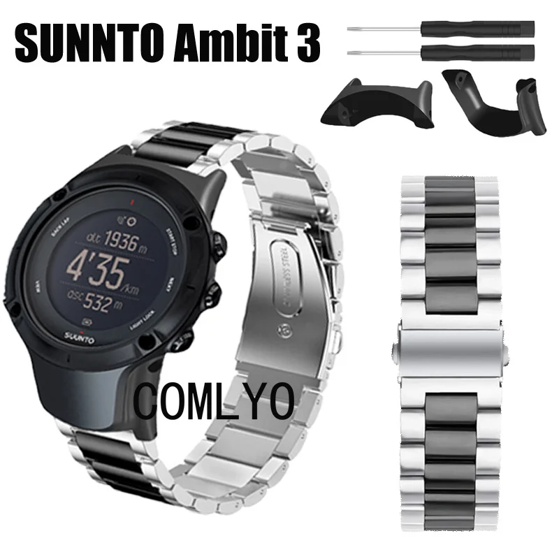 For SUUNTO Ambit 3 Sport Run Strap Metal Stainless Steel Adjustable Band Bracelet Luxurious Belt For Women men