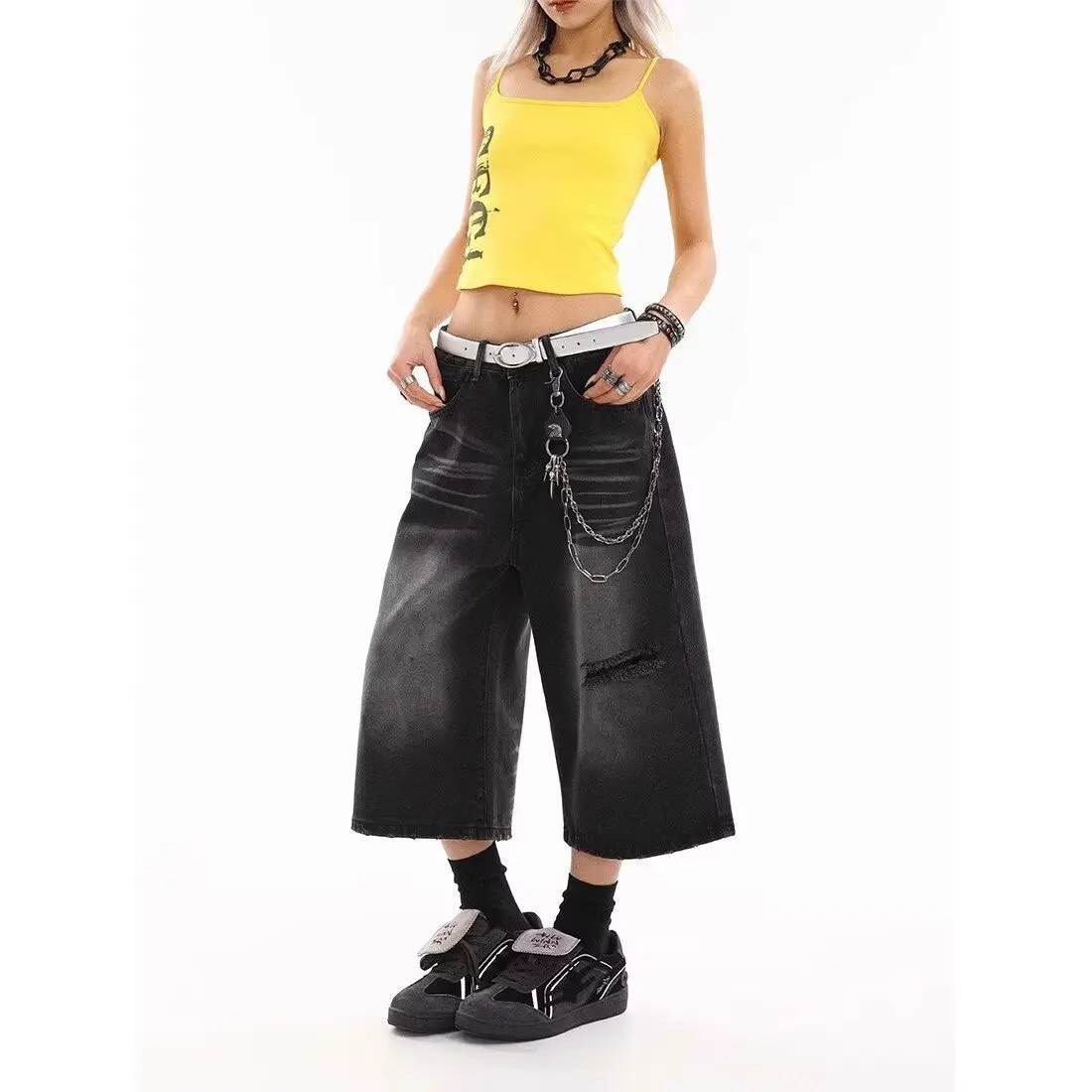 7 نقاط السراويل النسائية الجينز تمتد الدنيم الطبقة عالية الخصر الجينز يرفع الأرداف المرأة السراويل الزرقاء Shoujo فتاة نمط ملابس الصيف