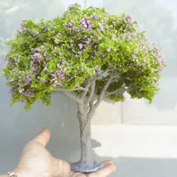 25cm Simulation Wire Tree Model Green Flower Tree Doll House DIY Decor Landscape Animation Garden Photography Scenery Diorama