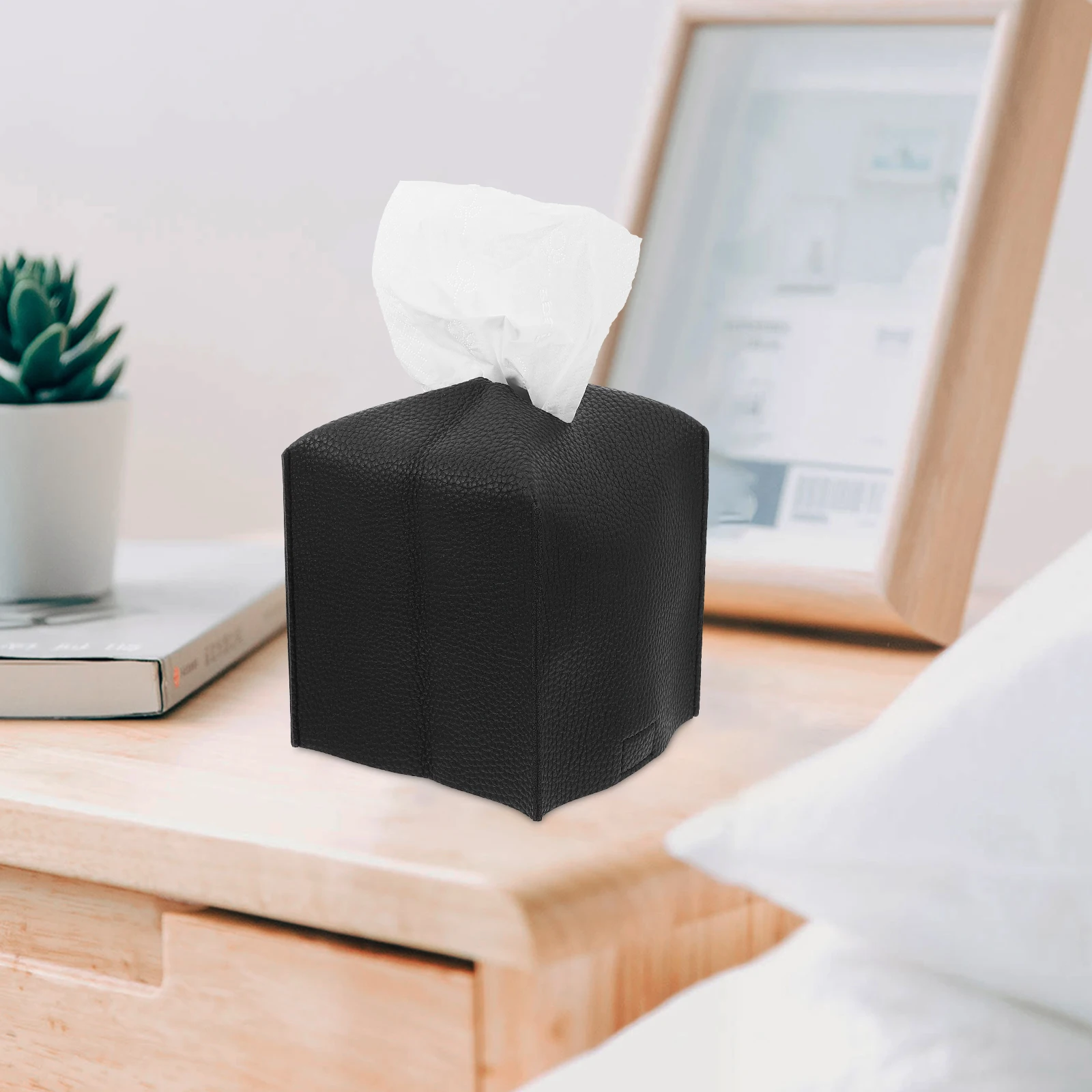 

2 Pcs Tissue Storage Box Hotel Room Facial Organizer Decorate Premium Material Office Boxes Pu Bedroom Household Napkin