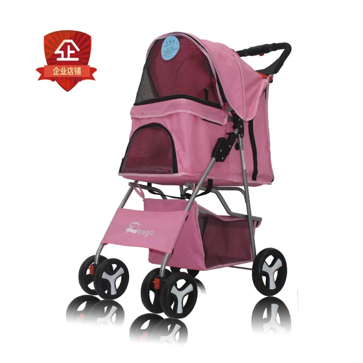 Portable Folding Pet Stroller Cat Dog Teddy Four-wheeled Pet Cart Dog Stroller Cat Carrier