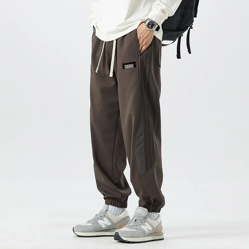 

Autumn and winter men's casual sweatpants loose leg elastic elastic waist tracksuit pants