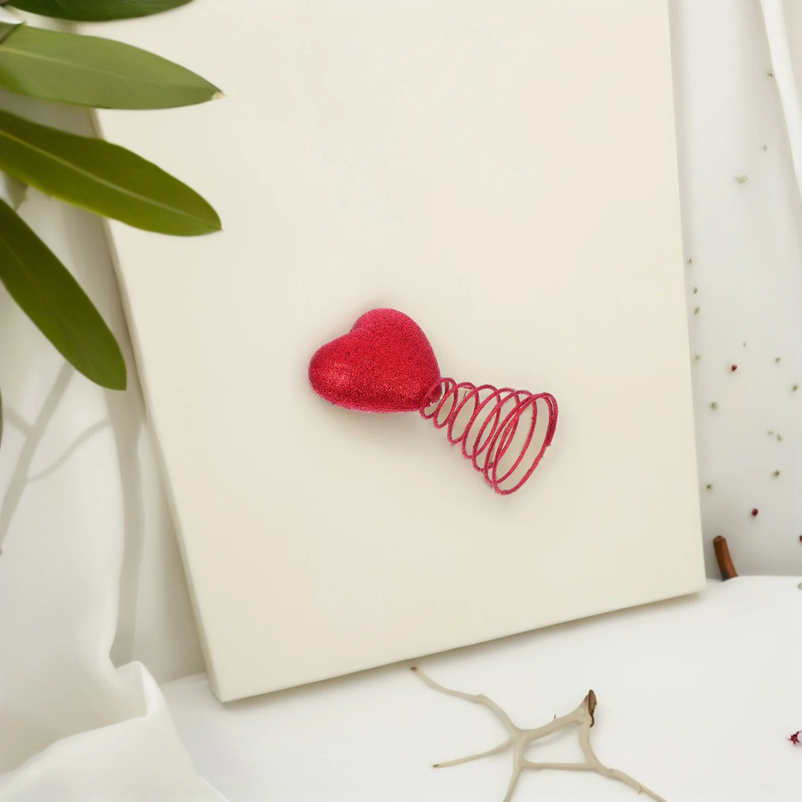 

Red Love Decoration Ornament Tabletop Glitter Heart Shape Christmas Display Wedding Party