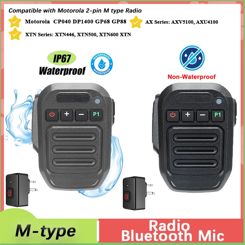 Walkie Talkie Wireless Bluetooth Mic M-Type Type-C Charger For Motorola CP040 DP1400 Speaker Microphone XU1100 Radio Accessories