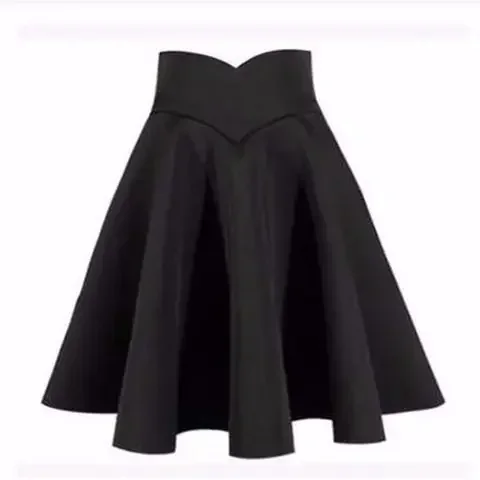

Woman Skirts Mujer Faldas Saias Mulher Black Skirt Large Size Skirt Expandable High Waist Pleated Puff Slim Skirt