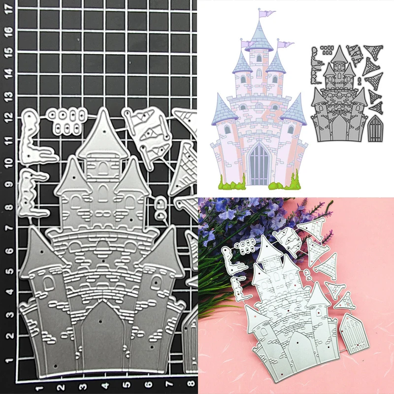 

metal cutting dies cut die mold Castle decoration Scrapbook paper craft knife mould blade punch stencils dies