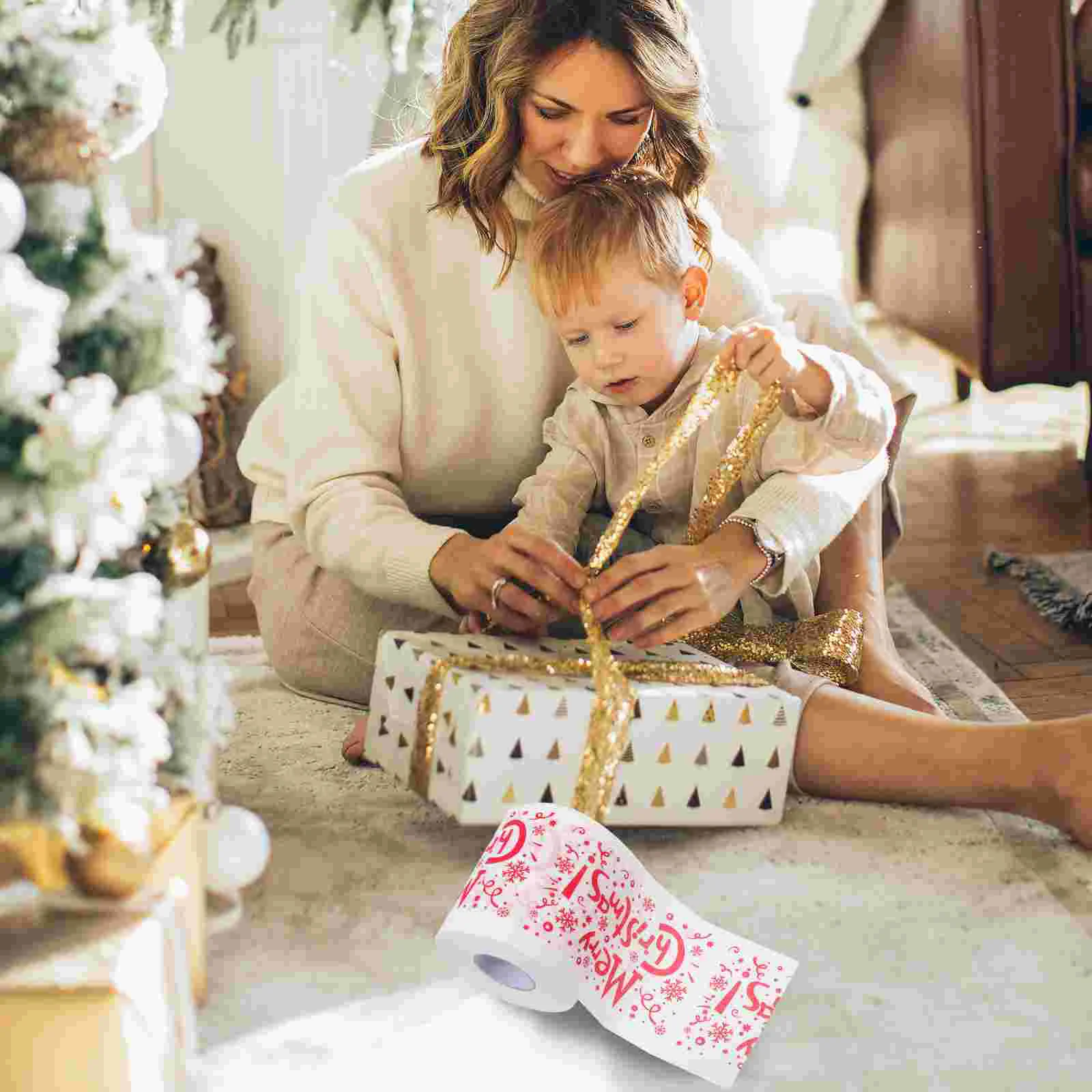 Natal impressão papel higiênico, fonte do partido, impressão tecidos temáticos, 4 rolos