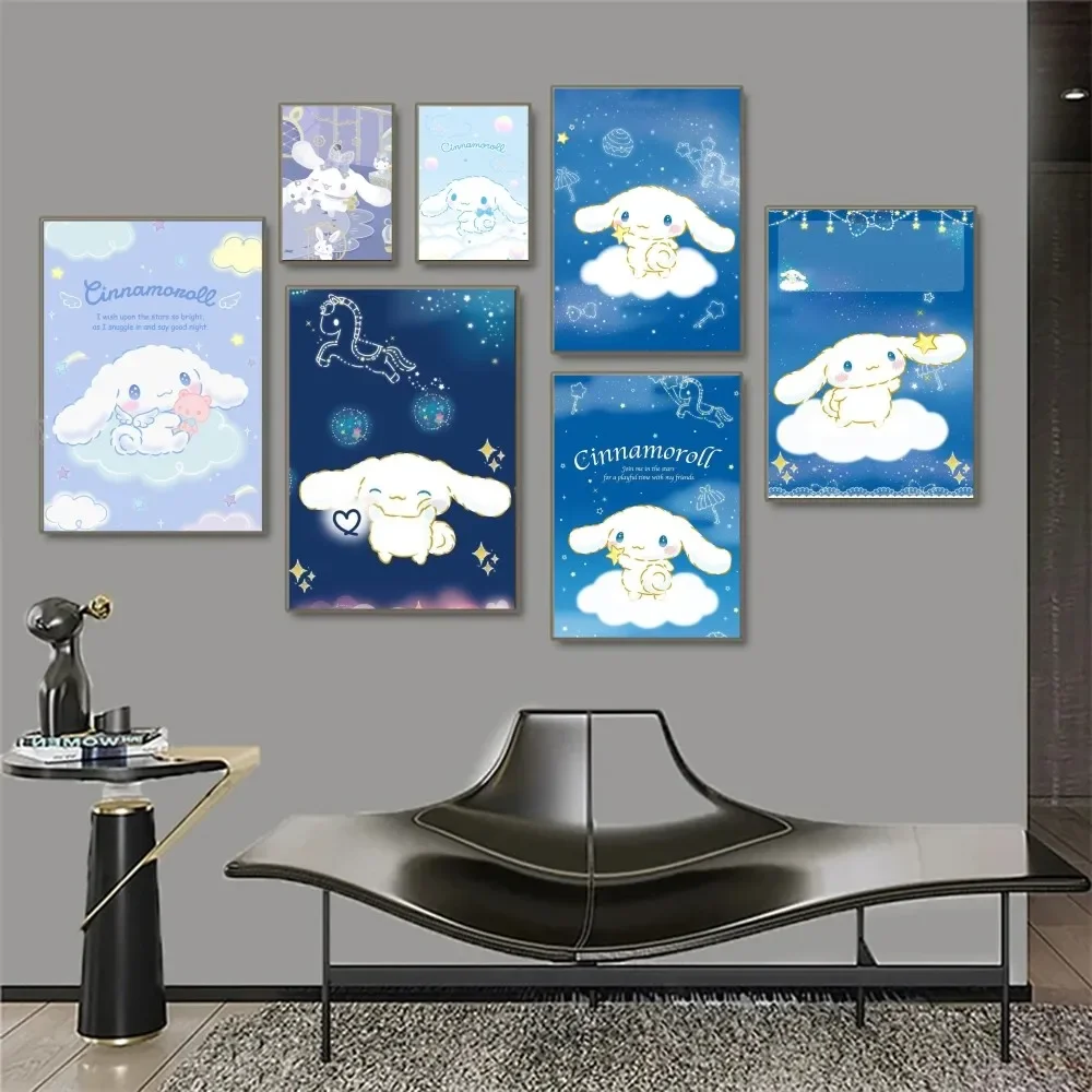 1pc Cinnamoroll Poster Paper Print Home Bedroom Entrance Bar Cafe Art Painting Decoration