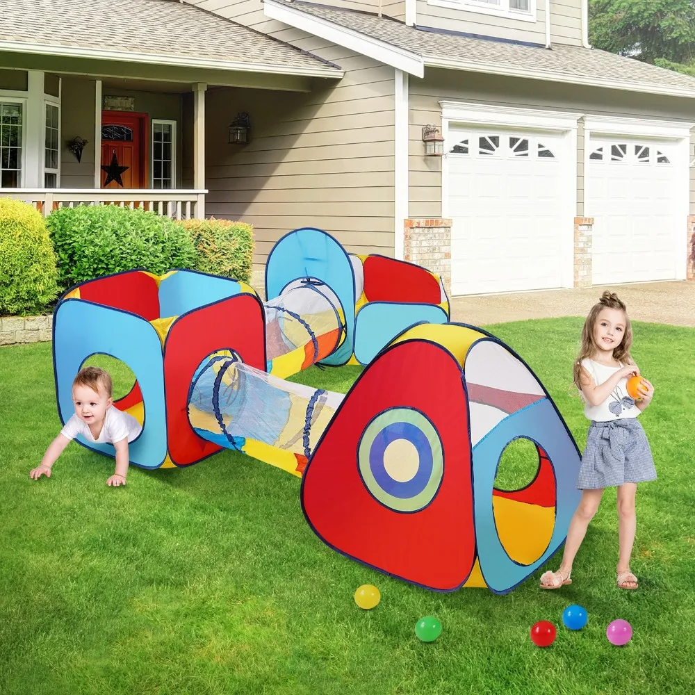 

Детская игровая палатка 5 в 1, туннель, баскетбольное кольцо для мальчиков, девочек, малышей