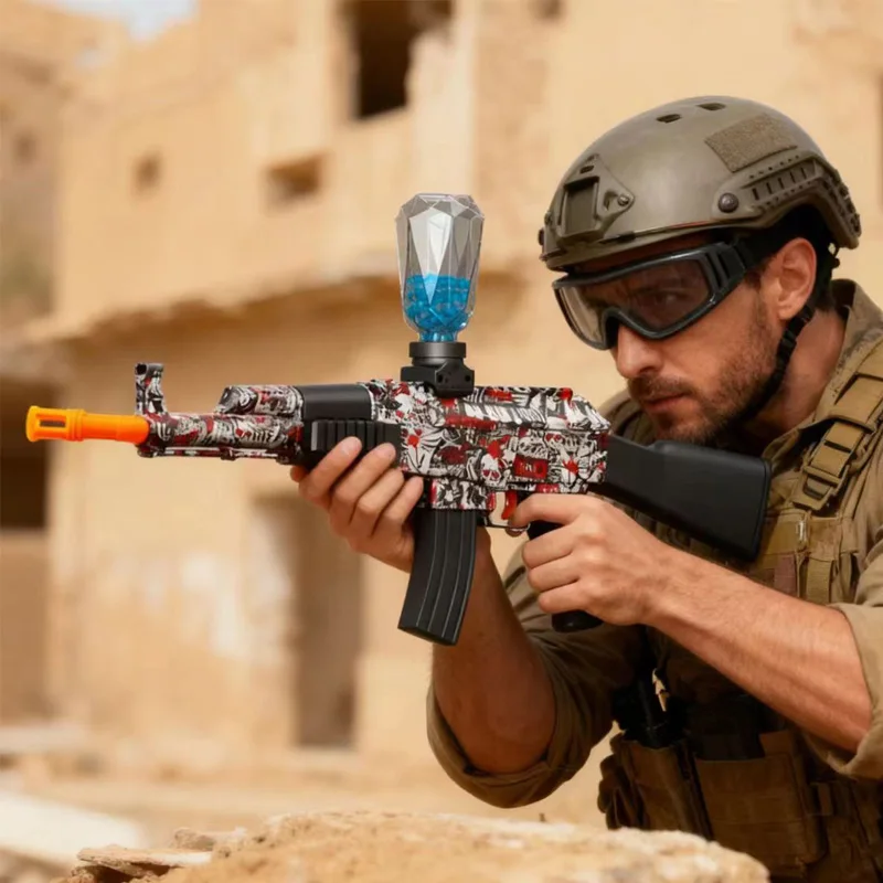 전동 볼 블래스터 장난감 총 AK 권총 슈팅 스포츠 게임 야외 고속 충전식 야외 게임 파티 성인용 선물