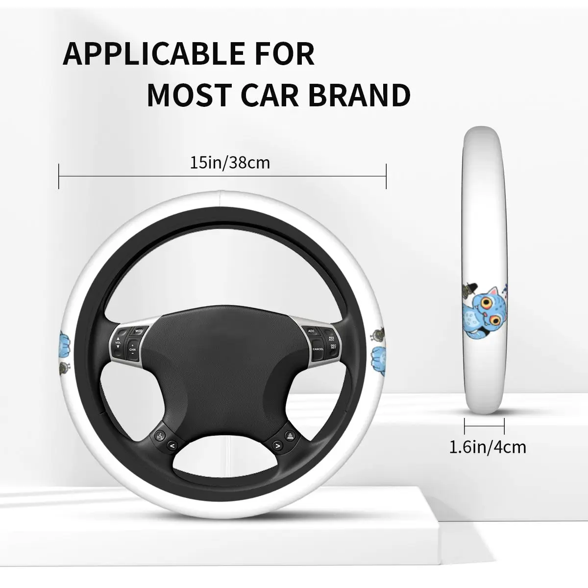 عجلة توجيه سيارة يغطي KPop شيطان الصيادين النمر المضادة للانزلاق جديلة على غطاء عجلة القيادة سيارة التصميم اكسسوارات السيارات