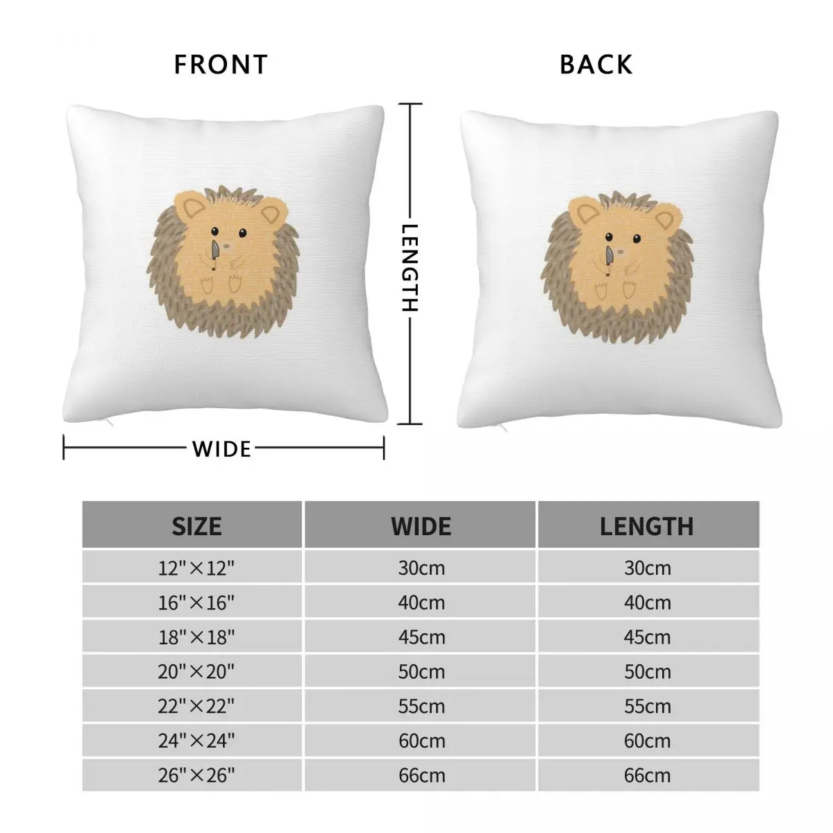 Hedgehog Holding Knife Pillowcase Polyester Linen Velvet Pattern Zip Decorative Throw Pillow Case Bed Cushion Cover Wholesale