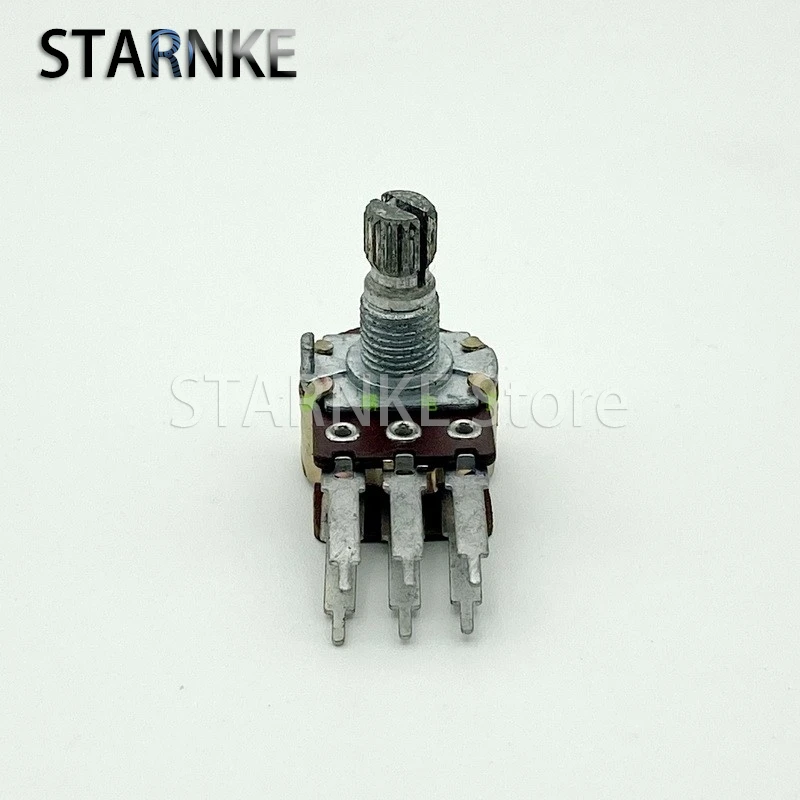 2PCS 16 Type A50K Double potentiometer Long Leg 15MM Knurled shaft, Amplifier Audio Speaker Volume Adjustment