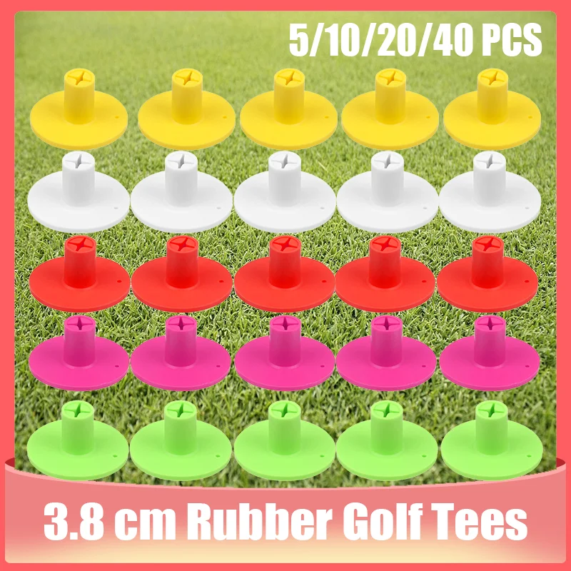 

5/10/20/40Pcs Rubber Golf Tees Stability Tee Holder 3.8 cm height Golf Training Aid for Driving Range and Practice Mat new