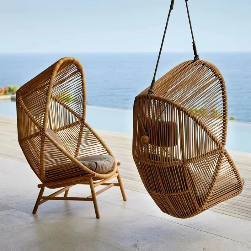 

Outdoor swing leisure courtyard garden villa hotel Internet celebrity nest rattan lie