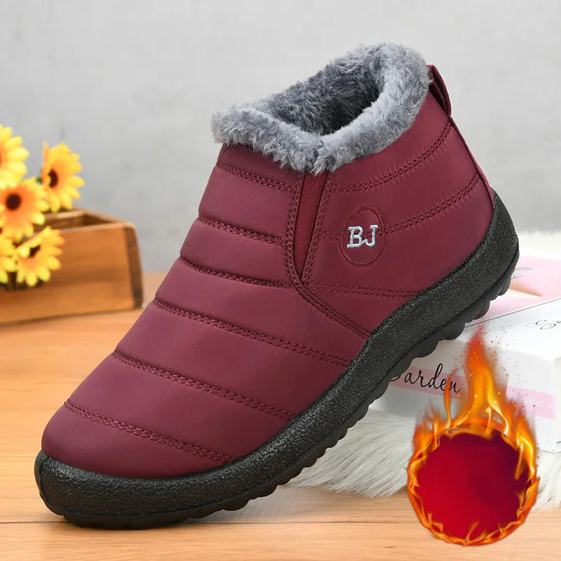 Boots Woman Snow New Ladies Shoes Slip On Woman Shoes Fur Unisex Waterproof Ankle Boots Soft Women's Winter Footwear Botas Mujer