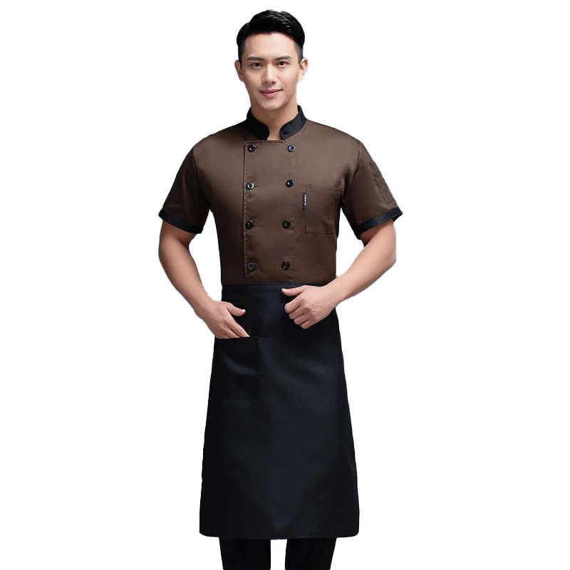 Restaurant Woman Chef Jacket Hotel Female Kitchen Uniform Catering Cooking Coat Short Sleeve Bakery Breathable Working Clothes