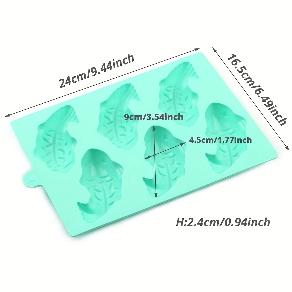 Silicone Mold with 6 Cavities, Fish-Shaped Cake Mold, Chocolate Candy Baking Mold, Jelly, Cake, Chocolate Coating, Cookie, Resin, Mini Soap Mold