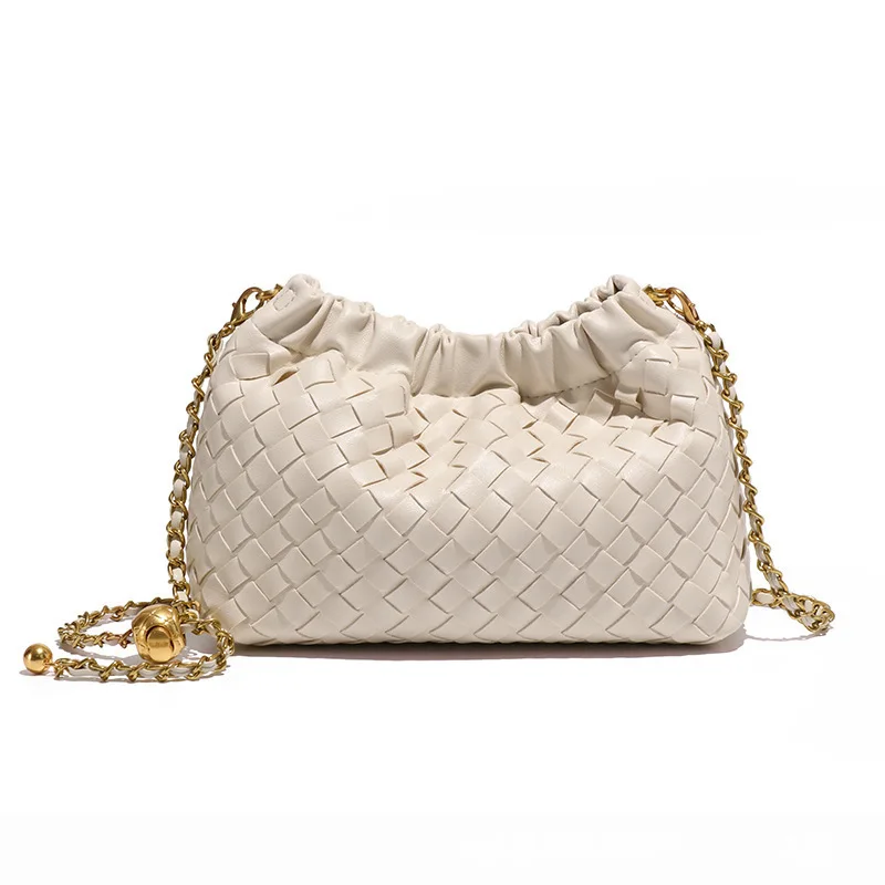 Bolso tejido a mano 2026, bolso nube, cadena pequeña, bolso bandolera, bolso de hombro versátil de lujo ligero para mujer, a la moda
