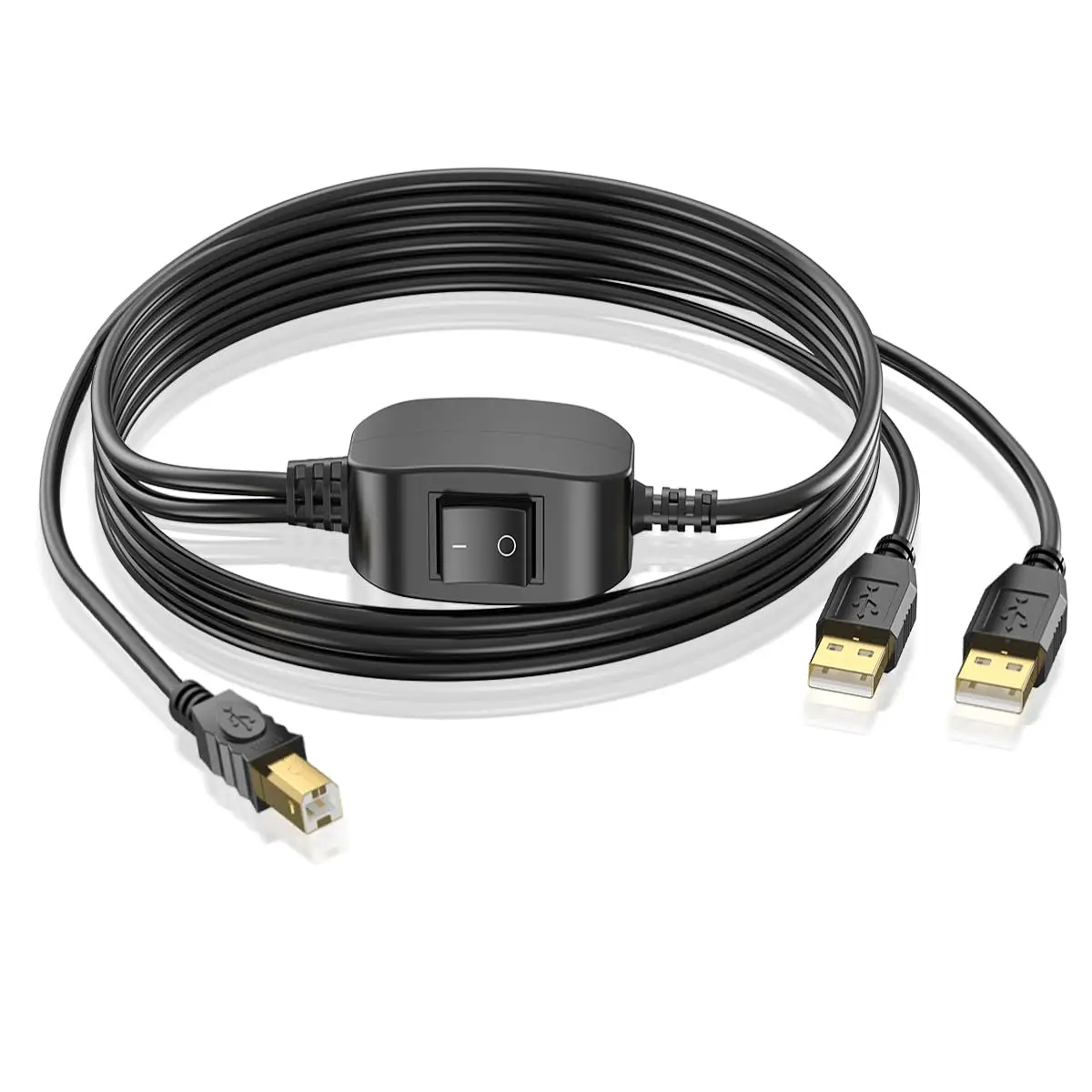 JonISerl Printer Cable Splitter for Two Computers Share One Inkless Printers, Scanners, MacBook, HP, Canon, Brother, More