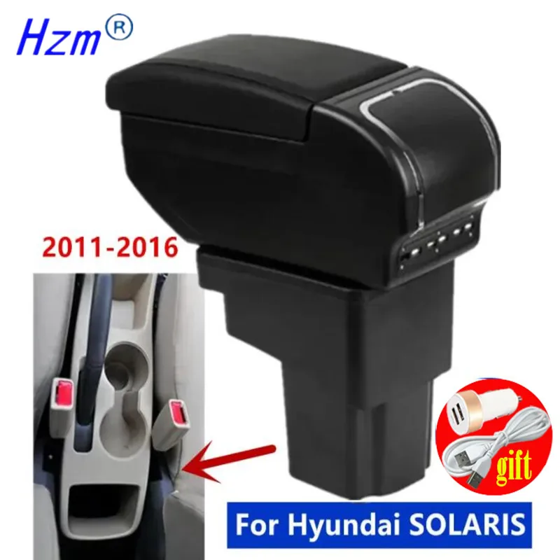 Für Hyundai SOLARIS Armlehne Box Für Hyundai Accent Solaris 2011 2012 2013 2014 2015 2016 Lagerung Box Retrofit Auto zubehör
