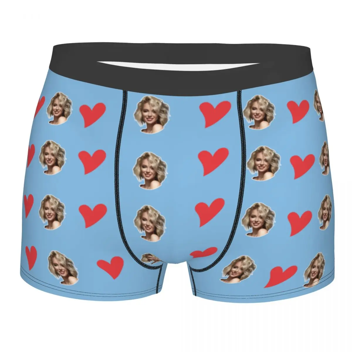 Funny Boxer Custom Personalized Face Photo Shorts Panties Briefs Man Long Underwear Soft Underpants for Male S-XXL