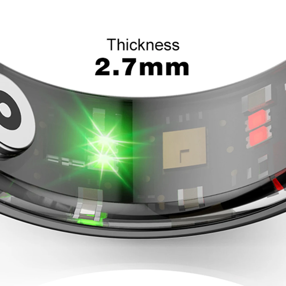 

R02 Smart Ring Fitness Tracker Ring IP68 & 5ATM Waterproof Blood Oxygen Tracker Multi-sport Modes Wearable for Android for IOS