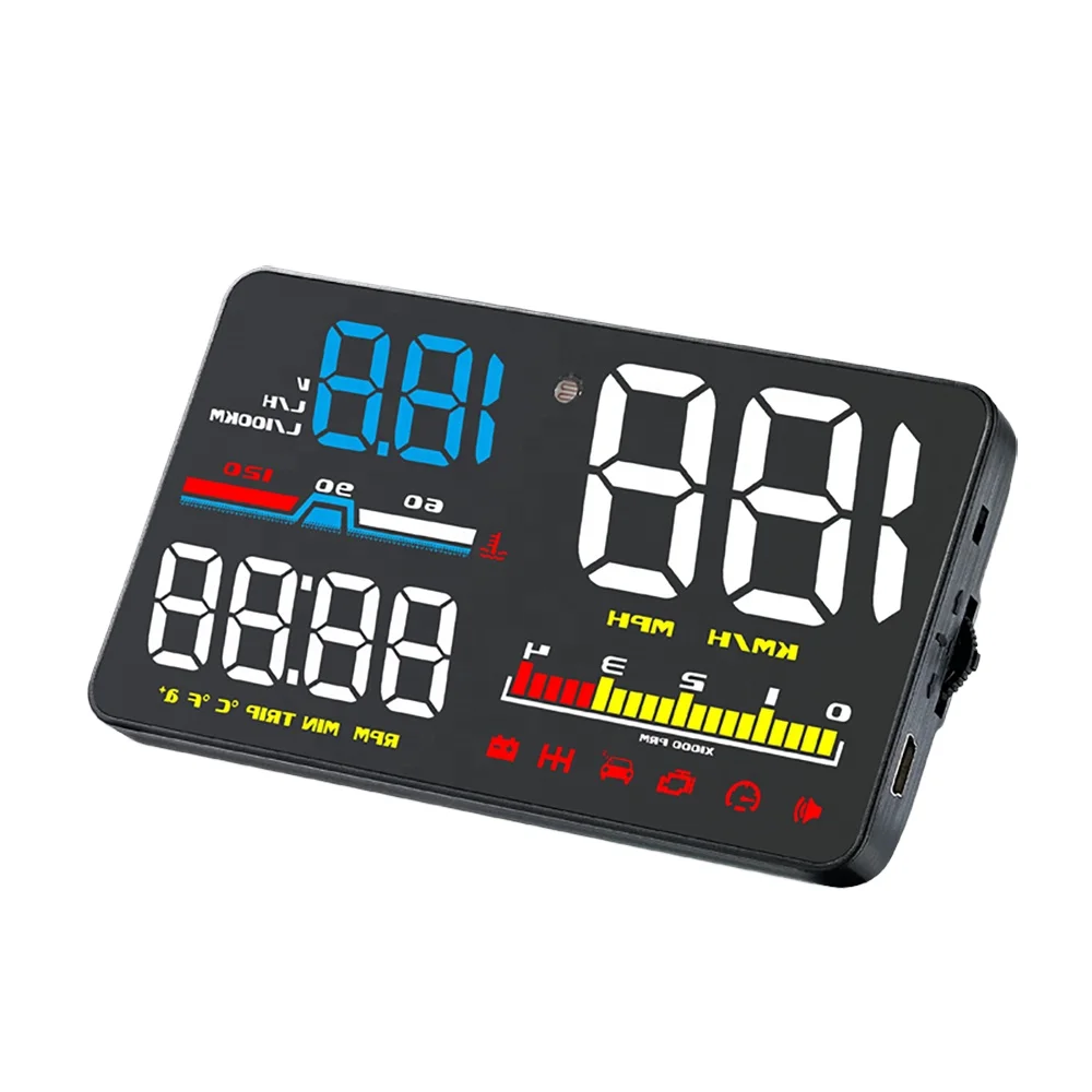 

5-Inch head-up display onboard diagnostic system 2 automotive accessories automatic meter for speed/RPM monitoring