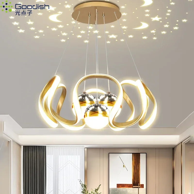 

Современные минималистичные скандинавские золотые люстры-подвесы LED в форме короны, креативные светильники для гостиной, декоративные светильники для дома
